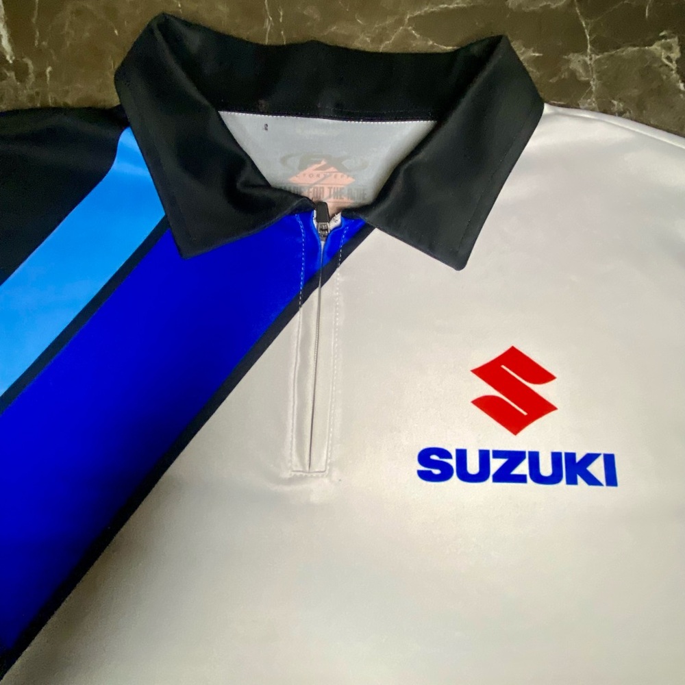 Suzuki Racing Polo Shirt XXL Factory Effex Motocross Team Performance Shirt - Picture 3 of 9